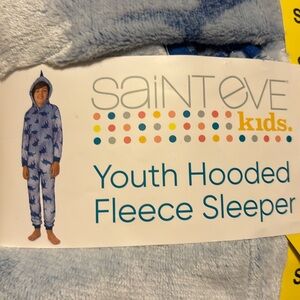 NWT Saint Eve Youth Hoodie Fleece Sleeper Size S (7/8) Blue Shark NWT